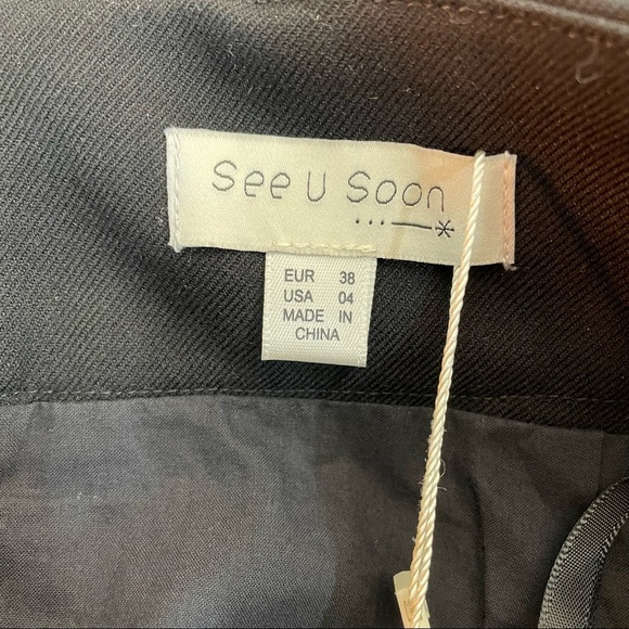 NWT See U Soon Black Button Deco Skirt - Picture 3 of 8